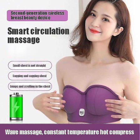 Röd/lila BH Vibrationsbröstmassager USB Elektrisk Bröstvibrationsmassager Värmestimulator Tillväxtförstoring Booster Bröst