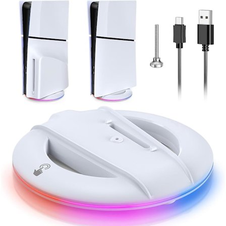 Ps5 Slim lodret stand med RGB-lys, Ps5 Slim base stand kompatibel med Playstation 5 Slim Disc & Digital Editions, Ps5 Slim tilbehør