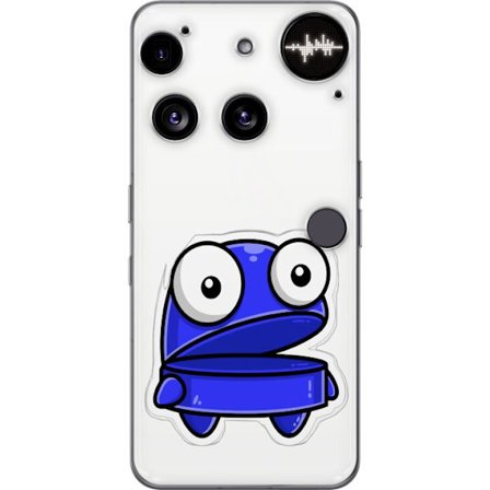 Kompatibel Mobilcover til Nothing Nothing Phone (3) Blå tegneseriefigur med åbent udtryk og store øjne i sjov illustration