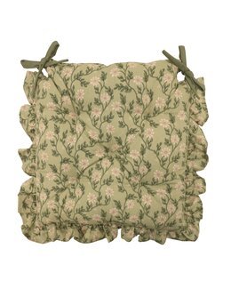 Stolsdyna Fanny småblommig med volang 1-pack Grön - Redlunds