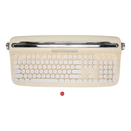 Retro Trådløst Bluetooth 5.0 Skrivemaskintastatur 104 Taster med Stativ for Smarttelefon Laptop Nettbrett Gul