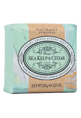 Naturally European Wrapped Soap Sea Kelp & Cedar Hand Unisex 150G