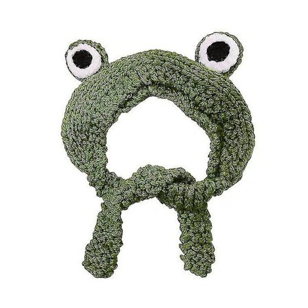 Frø Hat Hæklet Strik Hat Udendørs Frø Strik Vinter Sød Øre Beskyttende Hue Hatte