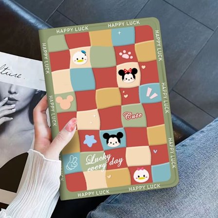 Stilrent skal för iPad 2024 Pro 13" Musse Pigg Rutnät Silikon