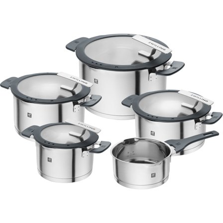 Zwilling Simplify grydesæt 5-dele + 4 låg - Rustfri stål | KitchenOne