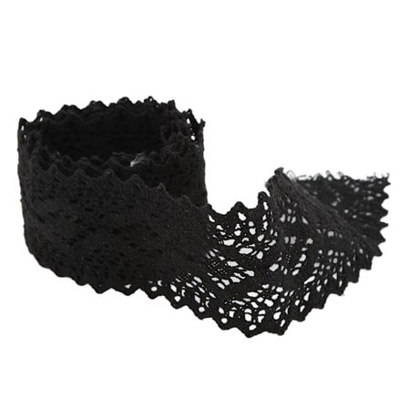 Pitsinauha Puuvillalanka 10 Jaardia Musta Koristeelliset Tarvikkeet Vaatteiden Koristeluun DIY Verho