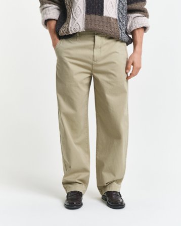 GANT Herren Relaxed Fit Chinohose aus Baumwolltwill (32/32) Braun Beige
