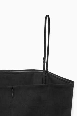 COS Women's Vestido Minibustier En Mezcla De Lino in Negro