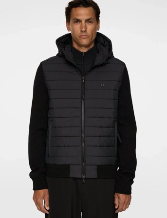 J. Lindeberg Thorn Hood Knit Hybrid Jacket - Black - L