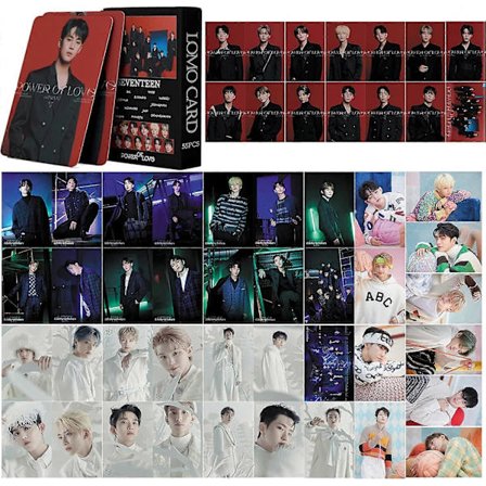SEVENTEEN LOMO-kort 55 stk. SEVENTEEN POWER OF LOVE Foto-kort Nyt Album Foto-kort Seventeen Foto-kort Gave til Fans Datter
