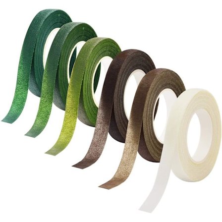 6 Väriä Kukkateippi Kukkaliimat Varsi Teippi (tummanvihreä, vihreä, ruohonvihreä, valkoinen, ruskea, vaaleanruskea)