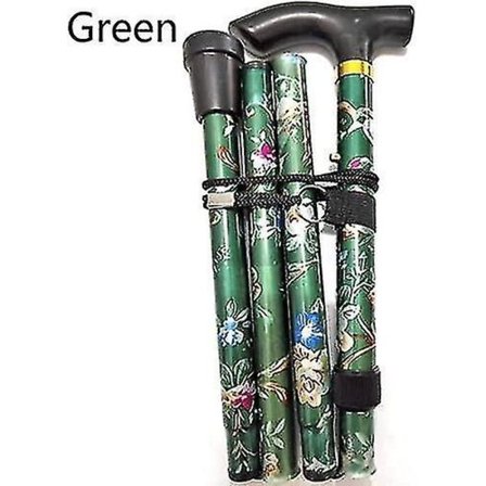 Sammenleggbar spaserstokk Justerbar aluminiumsblomstret spaserstokk for fotturer Camping Slitesterk mobilitetshjelp