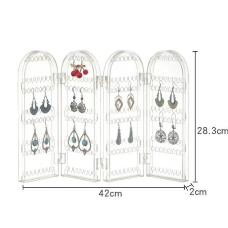 Akryl Örhänge Display Organizer Vikbar Halsband Hängare Transparent M