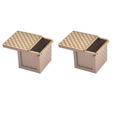 2 st fyrkantiga brödformar med lock, toastform, Pullman-brödform med lock, non-stick mini vatten