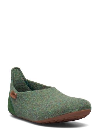 Home Shoe - "Wool Basic" Aamutossut Sisäkengät Vihreä Bisgaard