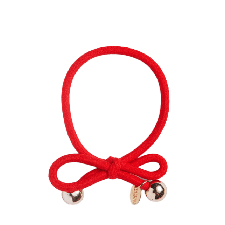 IA BON Hair Tie with Gold Bead - Red Accessoarer & tillbehör Dam Röd ONESIZE