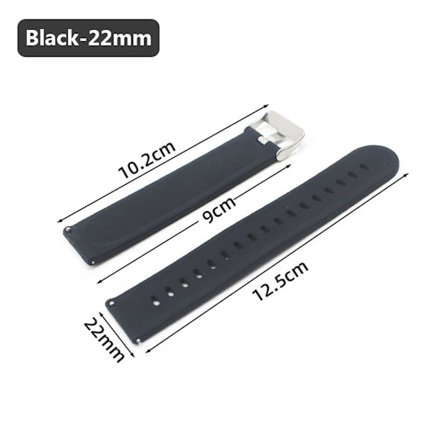20mm 22mm Urklokke Rem Armbånd SVART-22MM SVART-22MM