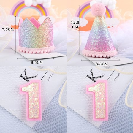 Bursdagshatt med nummer Glitter Crown Party Cone Hat