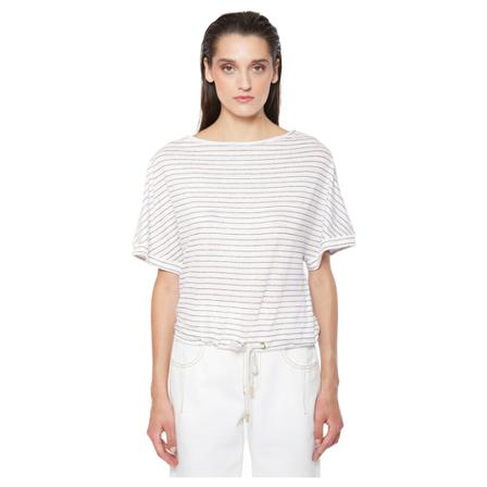 Eleventy, Boat neckline t-shirt Beige, Dames, Maat:S