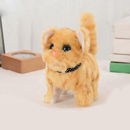 Varmt Plysj Kosedyr Leker Robot Kosedyr Interaktiv, Gå, Bjeffe og Bevege Hale Elektronisk Kjæledyr, Robot Katteleke - WELLNGS