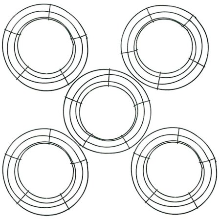 5 stk. Jernkrans Ramme Rund Tråd Krans Fremstilling Ring DIY Macrame Blomsterhåndværk