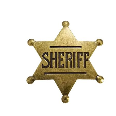 Alter Ego Fancy Dress Skinnende Sheriff-merke, Pakke med 3 Nålmerke medalje