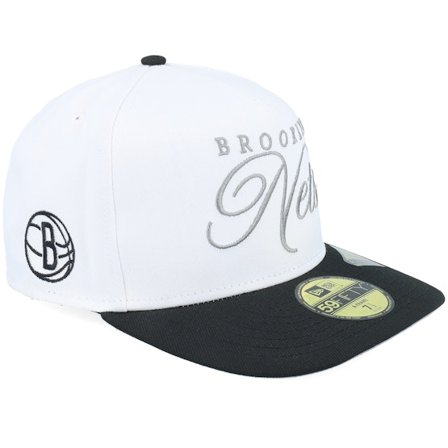 New Era - NBA White fitted Czapka Z Daszkiem - Brooklyn Nets NBA Draft 59FIFTY White/Black A-Frame Fitted @ Hatstore