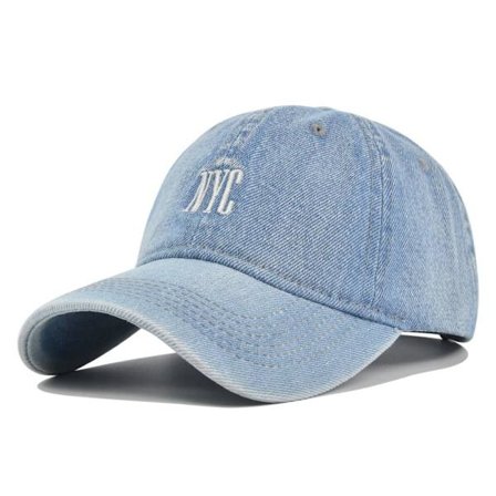 NYC Broderi Baseball Kepsar Distressed Faded Hats BLÅ
