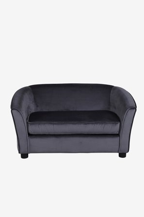 Venture Home - Måna Kids Sofa - Black / Dark Grey Velvet - Grå - Børnesofaer & lænestole - Fra Homeroom