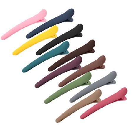 12 stk. hårklemmer til stylingsektioner, 3,1 tommer matte alligatorhårklemmer hårspænder uden folder ank-hårede hårklemmer