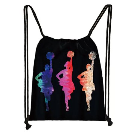 Cheerleading rygsæk til piger, teenager skuldertasker til rejsejournal, cheerleader taske, dame snøretasker, sko holder~03441
