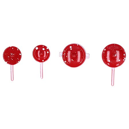 Dockhus Miniatyr Grytor Pannor Set Metall Köksredskap Kit 1.12 Skala Dockskåp Tillbehör Röd