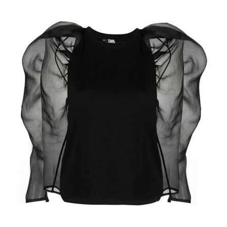 Karl Lagerfeld, Tops Zwart, Dames, Maat:S