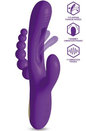 Triya Vibe With Flipping Tongue & Anal Beads - Woome.pl