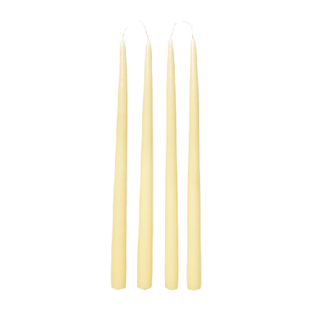 Åhléns Home Lackade ljus, 4-pack Ljus & ljusstakar Gul H38cm