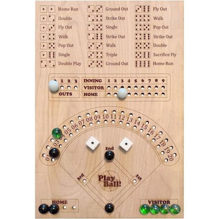 Trä Baseball Tärningsspel - Roligt Bordsspel för Barn och Vuxna, Dubbelstridsspel med Tärningar och Kulor, Perfekt för Familjen
