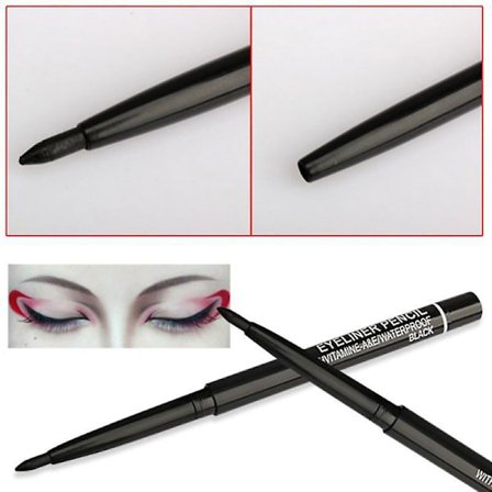 Sort Eyeliner Automatisk Rotation Hurtigtørrende Vandfast Blyant Langvarig Ikke