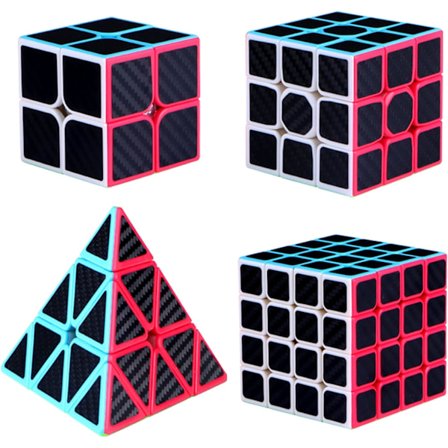 Speed ??Cube Set, Puzzle Cube Bundle av 2x2 3x3 4x4 Pyramid Speed