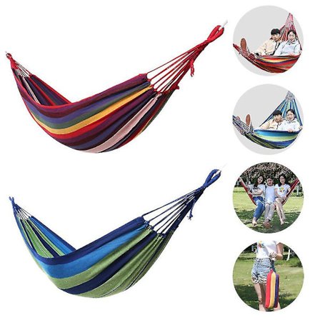 Randig Hängmatta Camping Utomhus Tjockare Canvasgunga