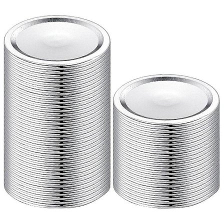 Bredmundede henkogningslåg til Ball, Kerr glas - Split-type metal Mason Jar låg til henkogning - Passer til bredmundede glas 24 stk.