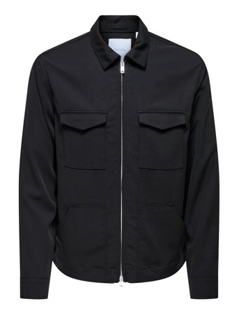 Onswyatt Reg 0537 Overshirt Frml Black ONLY & SONS