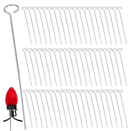 60 st Julbelysningspinnar Utomhus Mark Metall Ljushållare för C7 C9 Lampor, Dekorativa Trädgårdslampor