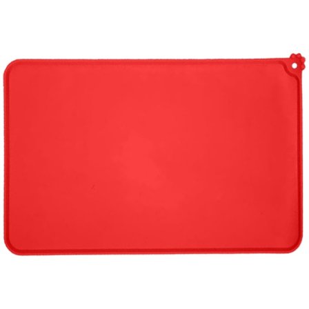 IG Silikonmåtte til kæledyr, vandtæt måtte til hund- og katteskåle rød