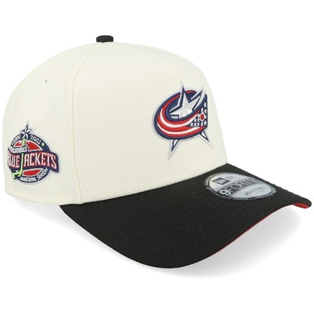 New Era - NHL White adjustable Czapka Z Daszkiem - Hatstore Exclusive x Columbus Blue Jackets 9FORTY Inaugural 01 Chome/Black A-Frame Adjustable @ 