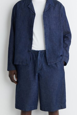 COS Men's Shorts In Denim Con Coulisse in Blu