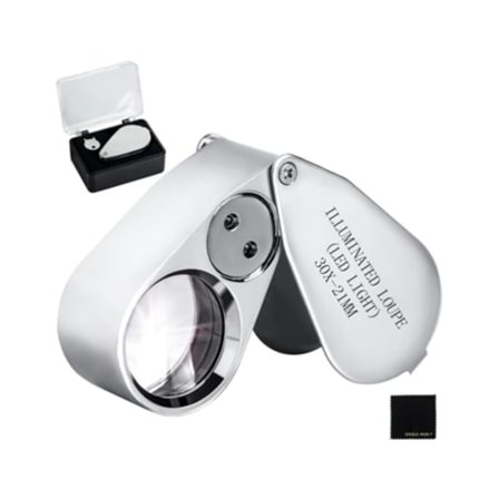 30x Mini Kannettava Metallinen Taitettava Suurennuslasi LED-valolla Beijiyi