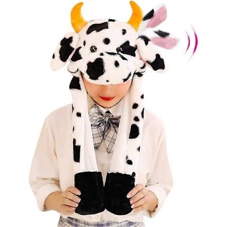 Øre Hoppende Bounce Hoppe Hat Plys Ferie Cosplay Kjole Hvid