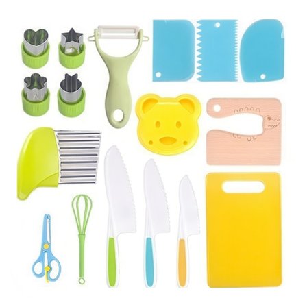 Køkkensæt til Børn 17-dele - Børnevenlige knive