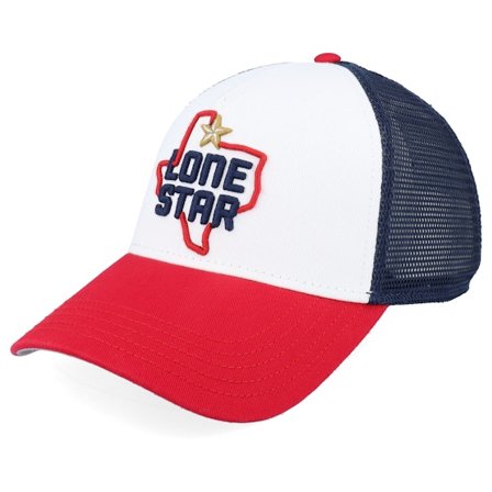 American Needle - White trucker Caps - Lone Star State Valin Navy/White/Red A-Frame Trucker @ Hatstore