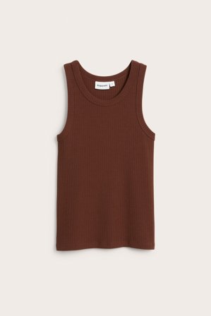Kappahl | Ribbat linne Brun XL | Brun